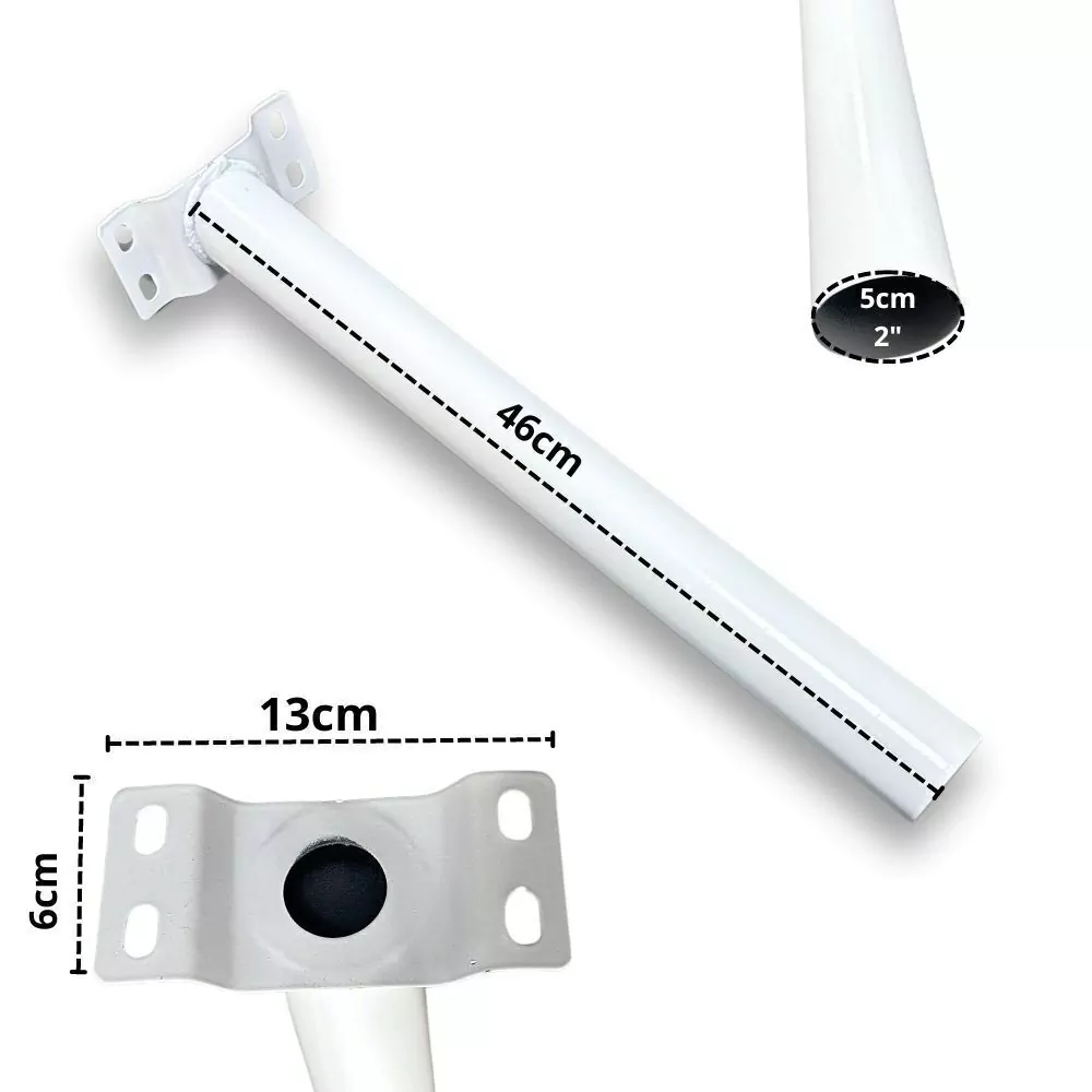 Suporte Branco 46cm Para Luminária Pública